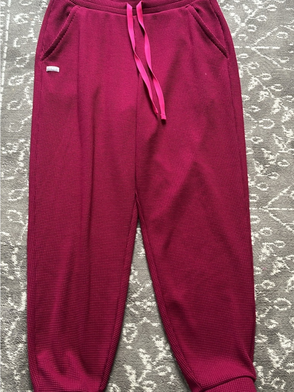 Figs Magenta Waffle Jogger Pants